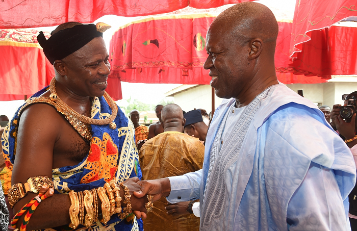  Ejurahene and Vice President Amissah-Arthur in a warm handshake